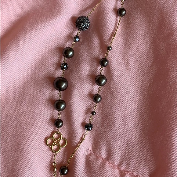 Stella & Dot Madeline Pearl Necklace (Brown) - Picture 3 of 6